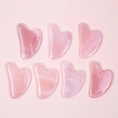 Gua Sha de Cuarzo Rosa – Ritual de Drenaje Facial | Faelabloom