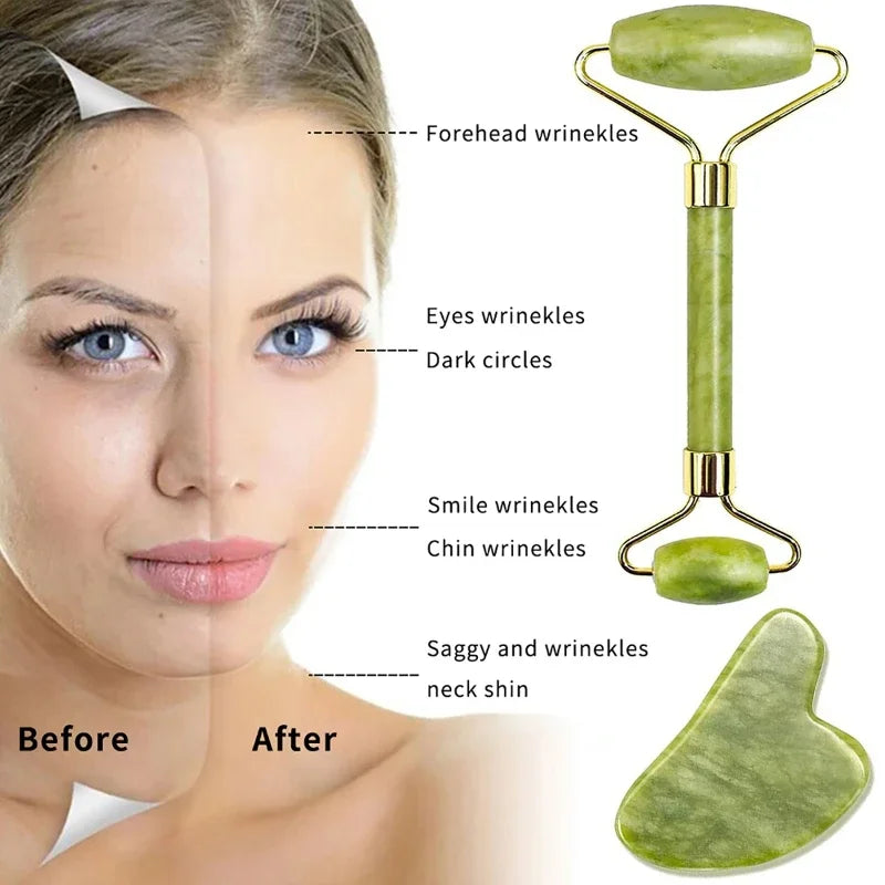 Rodillo Facial de Jade – Drenaje y Frescor Instantáneo | Faelabloom