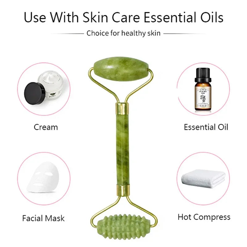 Rodillo Facial de Jade – Drenaje y Frescor Instantáneo | Faelabloom